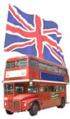 UK flag & bus